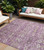 9' X 12' Lavender and Ivory Floral Washable Non Skid Indoor Outdoor Area Rug