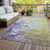 10' X 14' Artichoke Green Purple And Lilac Abstract Washable Indoor Outdoor Area Rug