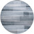 8' Denim Blue And Ivory Round Striped Washable Indoor Outdoor Area Rug - Denim Blue, Ivory