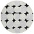 8' Black Gray And Ivory Round Abstract Washable Indoor Outdoor Area Rug