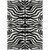 9' X 12' Black And Ivory Animal Print Washable Indoor Outdoor Area Rug