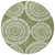 8' Green And Ivory Round Geometric Washable Indoor Outdoor Area Rug - 608219350048