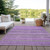 10' X 14' Purple Eggplant And Lilac Striped Washable Indoor Outdoor Area Rug
