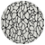 8' Ivory And Black Round Geometric Washable Indoor Outdoor Area Rug