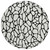 8' Ivory And Black Round Geometric Washable Indoor Outdoor Area Rug - Ivory, Black
