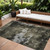 9' X 12' Charcoal And Black Abstract Washable Indoor Outdoor Area Rug