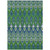 9' X 12' Green And Blue Southwestern Washable Indoor Outdoor Area Rug