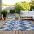 10' X 14' Navy Blue And Sky Blue Abstract Washable Indoor Outdoor Area Rug Transitional Style - Navy Blue, Sky Blue Color