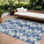 10' X 14' Navy Blue And Sky Blue Abstract Washable Indoor Outdoor Area Rug Transitional Style - Navy Blue, Sky Blue Color