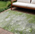 10' X 14' Olive Green And Gray Abstract Washable Indoor Outdoor Area Rug - Olive Green, Gray