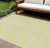 8' X 10' Yellow And Ivory Geometric Washable Indoor Outdoor Area Rug