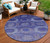 8' Purple And Beige Round Medallion Washable Indoor Outdoor Area Rug