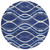 8' Navy Blue And Denim Blue Round Abstract Washable Indoor Outdoor Area Rug - 608219371340