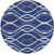 8' Navy Blue And Denim Blue Round Abstract Washable Indoor Outdoor Area Rug - 608219371340