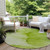 8' Round Green Round Abstract Washable Non Skid Indoor Outdoor Area Rug Transitional Style - Green Color