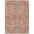 8' X 10' Coral Charcoal And Gray Floral Washable Indoor Outdoor Area Rug
