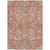8' X 10' Coral Charcoal And Gray Floral Washable Indoor Outdoor Area Rug