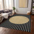 10' X 14' Black And Beige Striped Washable Indoor Outdoor Area Rug