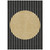 10' X 14' Black And Beige Striped Washable Indoor Outdoor Area Rug