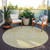 8' Beige Tan And Ivory Round Floral Washable Indoor Outdoor Area Rug - 606114940388