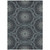 8' X 10' Charcoal Gray And Ivory Floral Medallion Washable Indoor Outdoor Area Rug