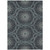 8' X 10' Charcoal Gray And Ivory Floral Medallion Washable Indoor Outdoor Area Rug