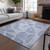 8' X 10' Navy Blue And Denim Blue Geometric Washable Indoor Outdoor Area Rug