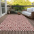 10' X 14' Merlot And Ivory Geometric Washable Indoor Outdoor Area Rug