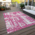 10' X 14' Blush And Ivory Abstract Washable Indoor Outdoor Area Rug - 608219353995
