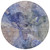 8' Navy Blue And Beige Round Abstract Washable Indoor Outdoor Area Rug