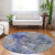 8' Navy Blue And Beige Round Abstract Washable Indoor Outdoor Area Rug