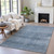 8' X 10' Blue And Ivory Geometric Washable Indoor Outdoor Area Rug - 880016579154