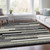10' X 14' Black Charcoal And Gray Striped Washable Indoor Outdoor Area Rug