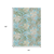 10' X 14' Teal Blue Olive Green And Beige Botanical Leaves Washable Indoor Outdoor Area Rug