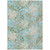 10' X 14' Teal Blue Olive Green And Beige Botanical Leaves Washable Indoor Outdoor Area Rug