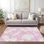 9' X 12' Pink And Ivory Abstract Washable Indoor Outdoor Area Rug - Pink, Ivory
