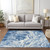 8' X 10' Navy Blue And Ivory Abstract Washable Indoor Outdoor Area Rug - Navy Blue, Ivory