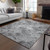 9' X 12' Gray Charcoal And Ivory Abstract Washable Indoor Outdoor Area Rug