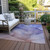 9' X 12' Blue and Brown Abstract Washable Non Skid Indoor Outdoor Area Rug