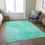 8' X 10' Teal Blue And Aqua Nautical Washable Indoor Outdoor Area Rug