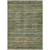 9' X 12' Fern Green And Charcoal Striped Washable Indoor Outdoor Area Rug