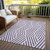 9' X 12' Purple and White Geometric Washable Non Skid Indoor Outdoor Area Rug