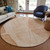 8' Terra Cotta Orange And Copper Round Abstract Washable Indoor Outdoor Area Rug