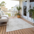 9' X 12' Ivory Geometric Washable Non Skid Indoor Outdoor Area Rug
