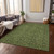 8' X 10' Olive Green And Fern Green Floral Washable Indoor Outdoor Area Rug