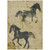 9' X 12' Gold And Charcoal Horse Washable Indoor Outdoor Area Rug