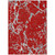 9' X 12' Red Ivory And Gray Striped Washable Indoor Outdoor Area Rug