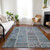 8' X 10' Teal Blue Aqua And Beige Patchwork Washable Indoor Outdoor Area Rug