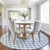 8' Sky Blue And Ivory Round Geometric Washable Indoor Outdoor Area Rug - Sky Blue, Ivory