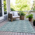 9' X 12' Teal Blue And Ivory Geometric Washable Indoor Outdoor Area Rug Transitional Style - Teal Blue, Ivory Color